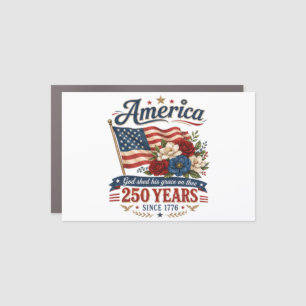 America 250 Years Floral Flag Car Magnet
