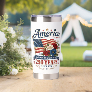 America 250 Years Floral Flag Insulated Tumbler
