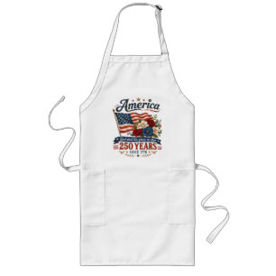 America 250 Years Floral Flag Long Apron
