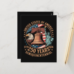 America 250 Years Holiday Postcard