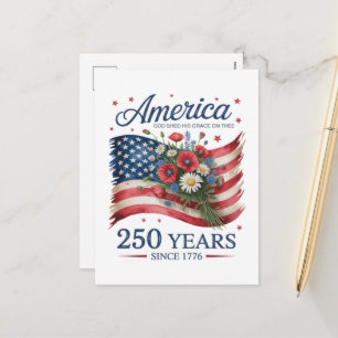 America 250 Years of Freedom 1776 2026 Holiday Postcard