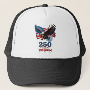America 250 Years Of Freedom Bald Eagle USA Flag Trucker Hat