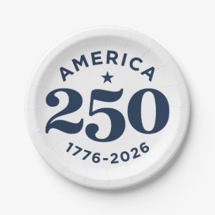 America 250 Years of Freedom Celebration Minimal Paper Plates