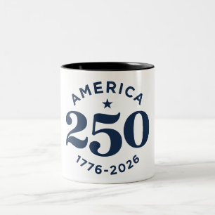 America 250 Years of Freedom Celebration Minimal Two-Tone Coffee Mug