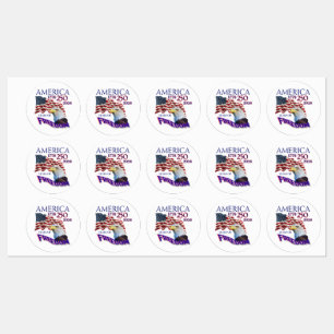 America 250 Years of Freedom Flag w Bald Eagle Labels