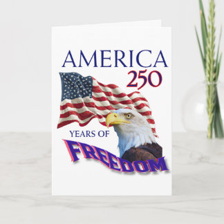 America 250 Years of Freedom Flag with Bald Eagle Card