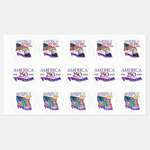 America 250 Years of Freedom Labels