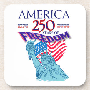 AMERICA 250 YEARS OF FREEDOM STATUE OF LIBERTY BEVERAGE COASTER