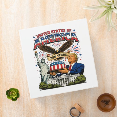 America 250 Years Patriotic Eagle Celebration 3 Ring Binder