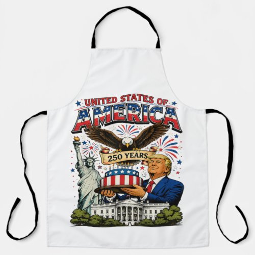 America 250 Years Patriotic Eagle Celebration Apron