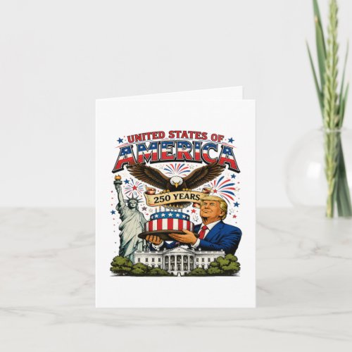 America 250 Years Patriotic Eagle Celebration Holiday Card