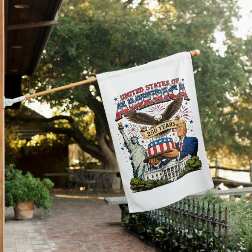 America 250 Years Patriotic Eagle Celebration House Flag