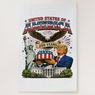 America 250 Years Patriotic Eagle Celebration Jigsaw Puzzle