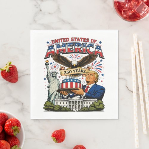 America 250 Years Patriotic Eagle Celebration Napkins
