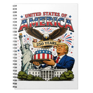 America 250 Years Patriotic Eagle Celebration Notebook