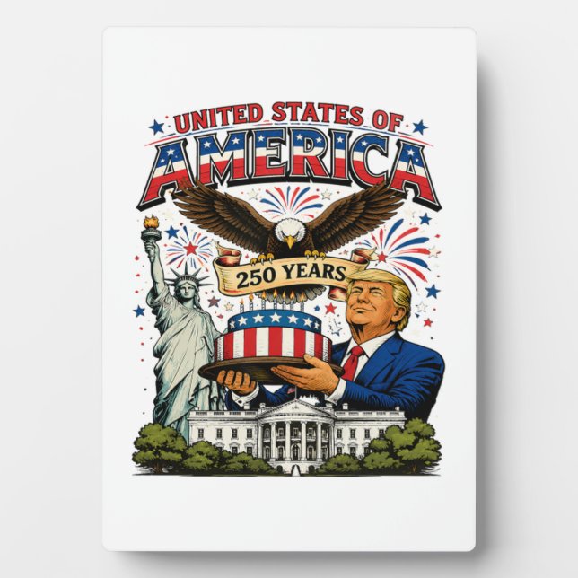 America 250 Years Patriotic Eagle Celebration Plaque (Front)