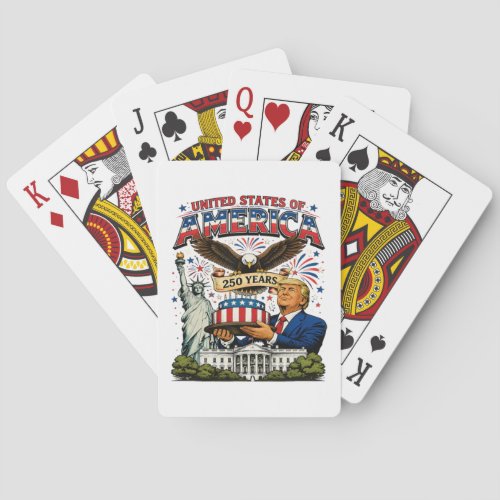 America 250 Years Patriotic Eagle Celebration Poker Cards