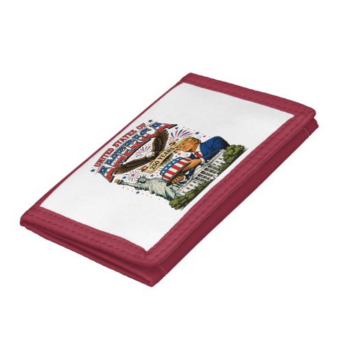 America 250 Years Patriotic Eagle Celebration Trifold Wallet