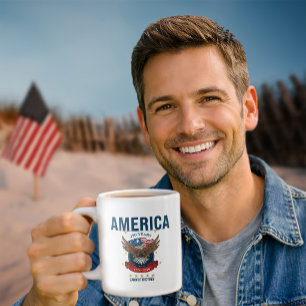 America 250 Years   Patriotic Land of the Free Giant Coffee Mug