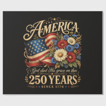 America 250 Years Since 1776 Floral Patriotic Gift