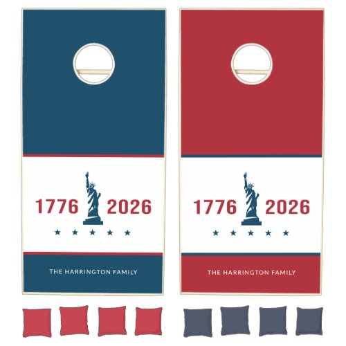 America 250th | 1776 2026 Patriotic Custom  Cornhole Set