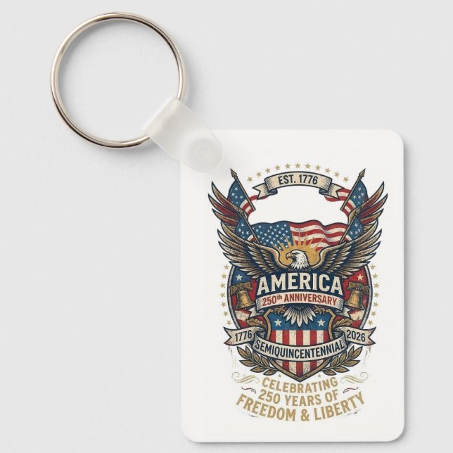 America 250th Americana 1776 Freedom Eagle USA Keychain (Front)