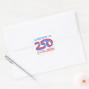 America 250th Anniversary 1776-2026 Patriotic Square Sticker