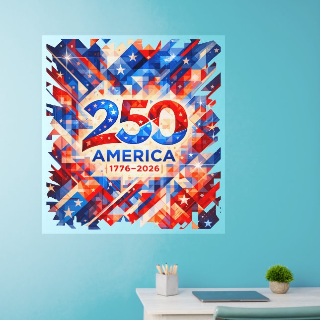 America 250th Anniversary 1776–2026 USA Patriotic  Wall Decal (Home Office)