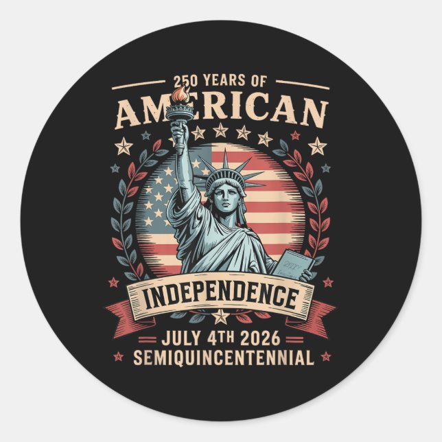 America 250th Anniversary 250 Years America  Classic Round Sticker (Front)