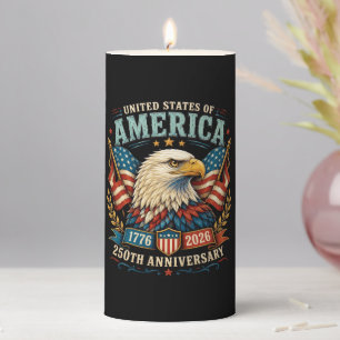 America 250th Anniversary Celebration Eagle Pillar Candle