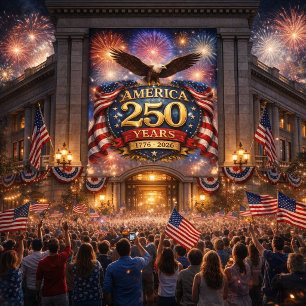 America 250th Anniversary Celebration – Patriotic  Banner