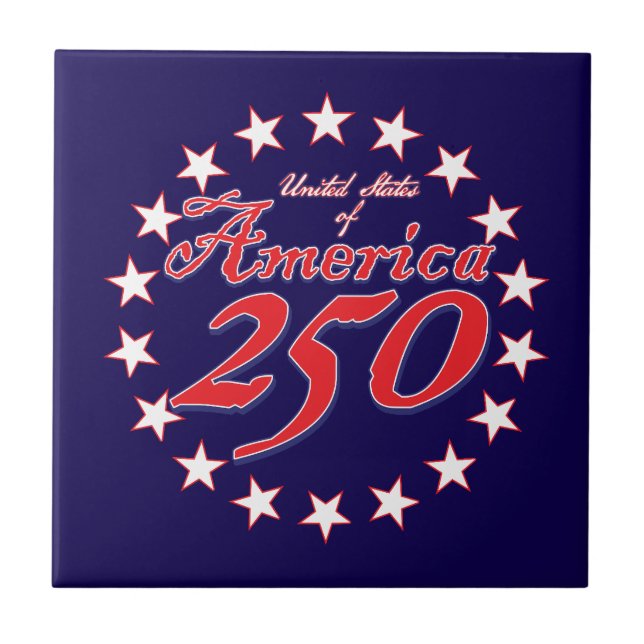 America 250th Anniversary Ceramic Tile (Front)