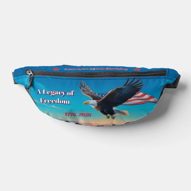 America 250th Anniversary Commemorative Eagle Belt Fanny Pack (Lay Down)