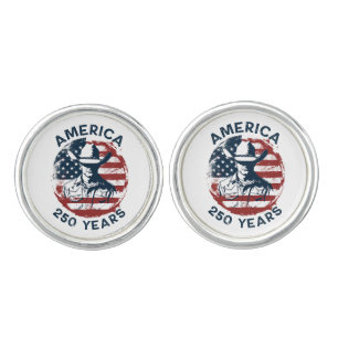 America 250th Anniversary Cowboy 1776-2026 Cufflinks