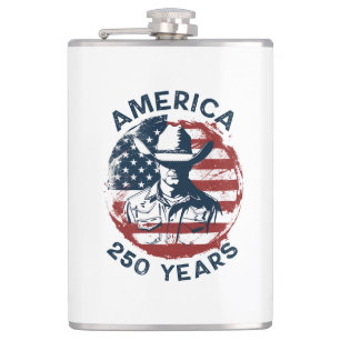 America 250th Anniversary Cowboy 1776-2026 Flask