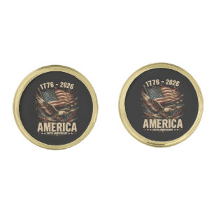 America 250th Anniversary Eagle Patriotic Cufflinks