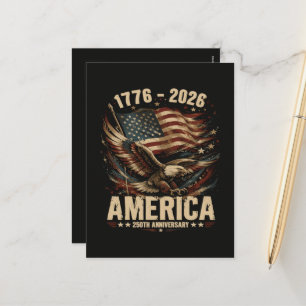 America 250th Anniversary Eagle Patriotic Holiday Postcard