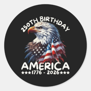America 250th Anniversary Eagle Us Flag July 4th 1 Classic Round Sticker