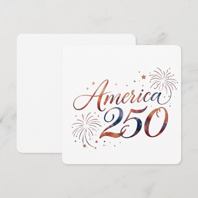 America 250th Anniversary Fireworks – Elegant  Invitation (Front/Back)