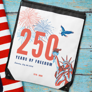 America 250th Anniversary Freedom Patriotic Drawstring Bag