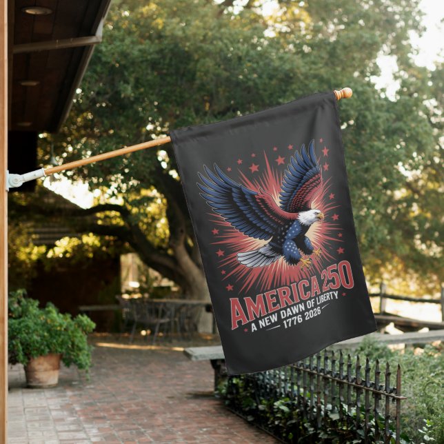 America 250th Anniversary House Flag (In SItu)