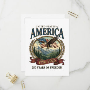 America 250th Anniversary Invitation Postcard