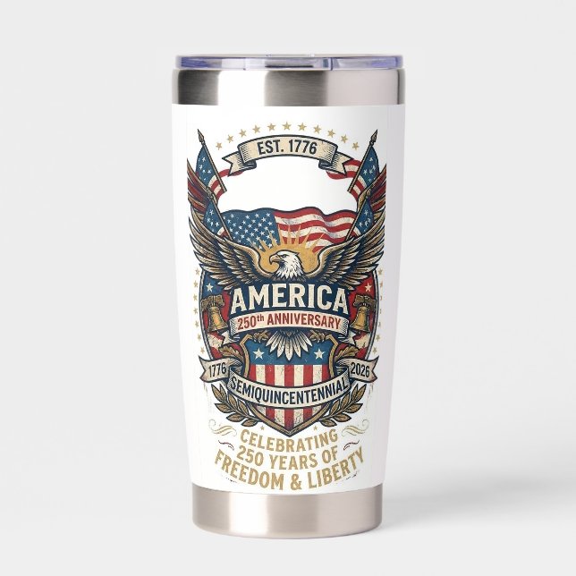 America 250th Anniversary Patriotic 1776 Freedom  Insulated Tumbler (Front)