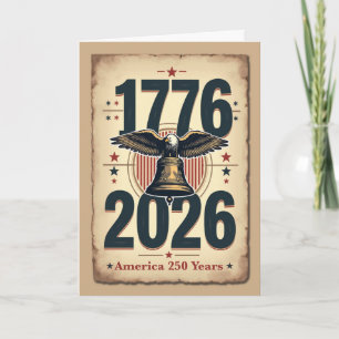 America 250th Anniversary Patriotic Historic  Holiday Card