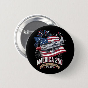 America 250th Anniversary Plane Button