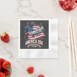 America 250th Anniversary Plane Napkins