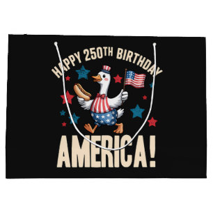 America 250Th Anniversary Silly Patriotic Goose Large Gift Bag