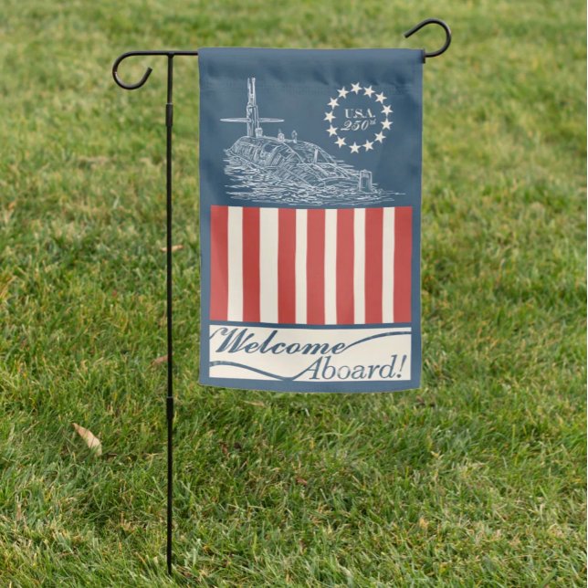 America 250th Anniversary SSBN Garden Flag (Welcome Aboard! USA 250th Garden Flag!)