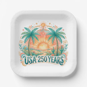 America 250th anniversary USA Palm Beach Paper Plates
