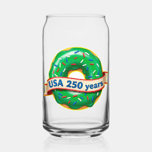 America 250th anniversary USA with sweet donut Can Glass